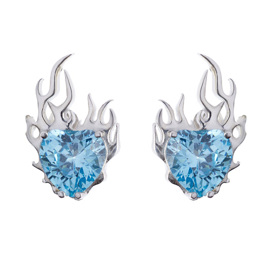 BLAZE STUD EARRINGS - AQUA