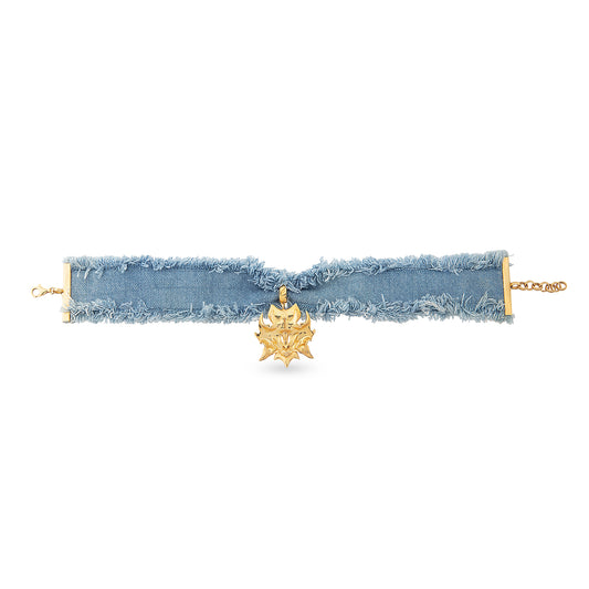 MORPH DENIM CHOKER - GOLD