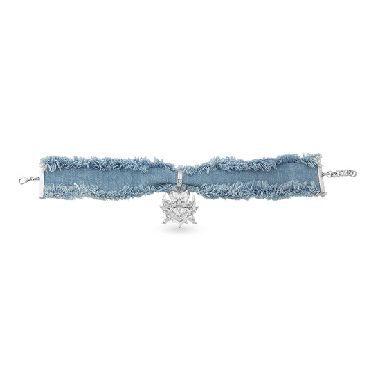 MORPH DENIM CHOKER - RHODIUM