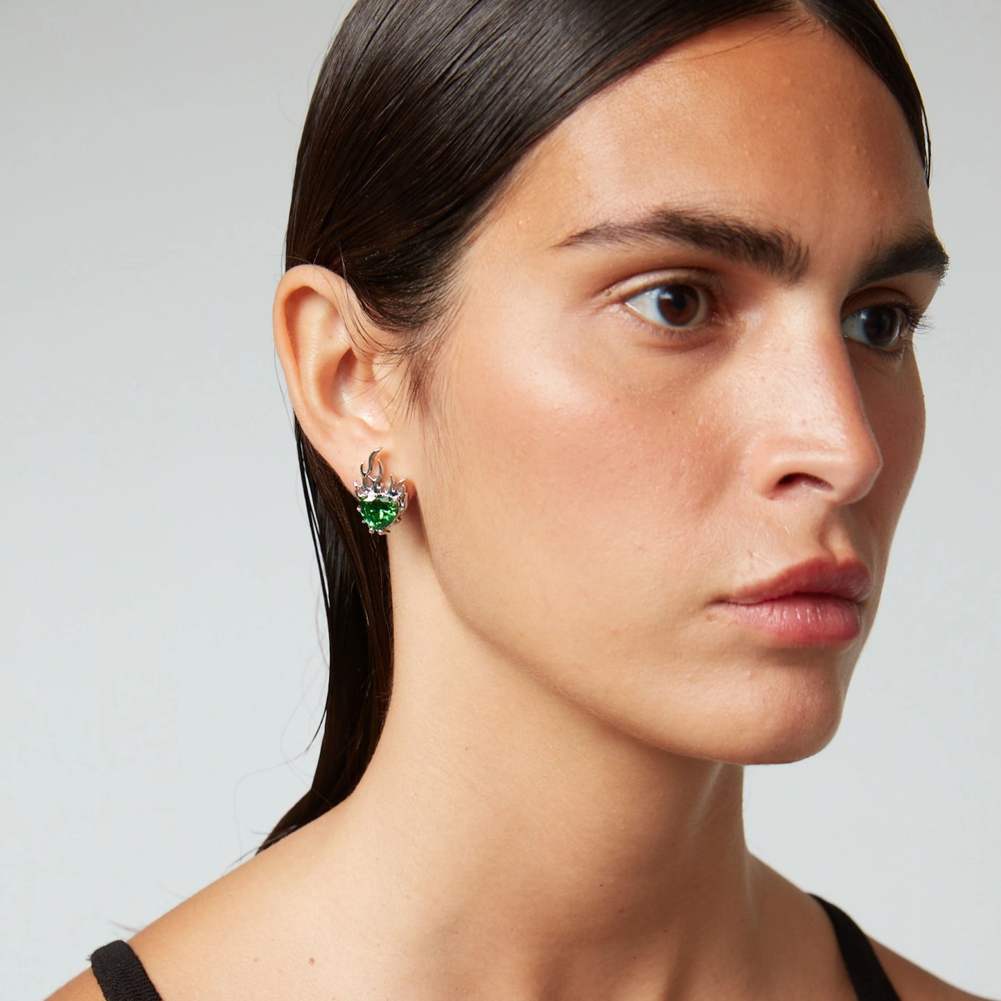 BLAZE STUD EARRINGS - GREEN